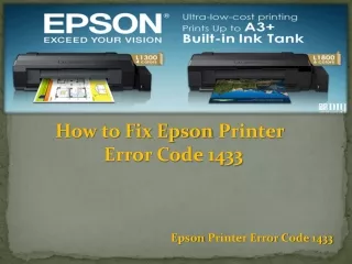 How to fix epson printer error code 1433