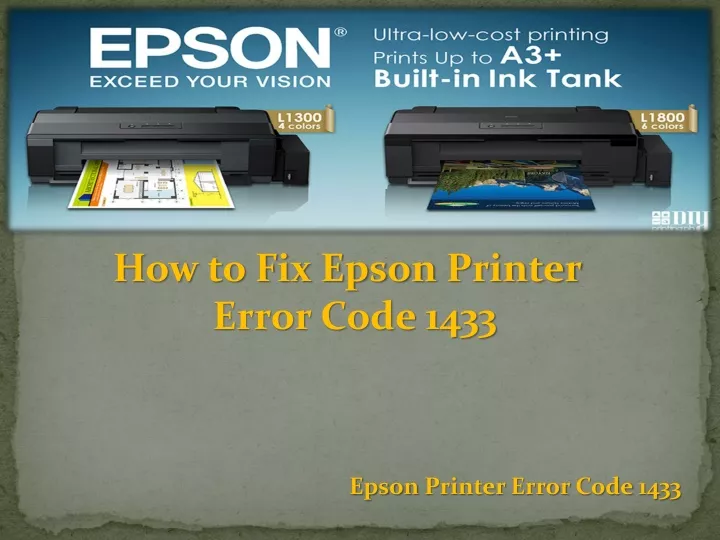 how to fix epson printer error code 1433