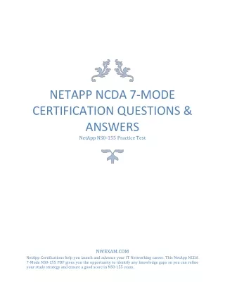 EASY TO CLEAR NETAPP NCDA 7-MODE CERTIFICATION EXAM