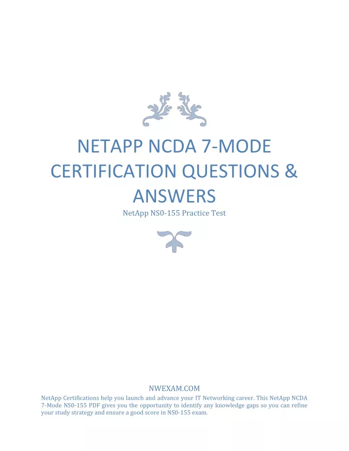 netapp ncda 7 mode certification questions