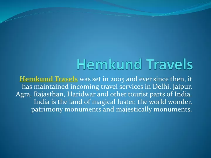 hemkund travels