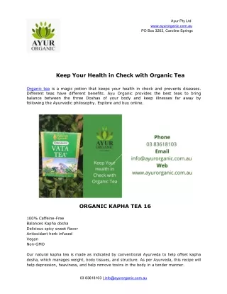 Keep Your Health in Check with Organic Tea