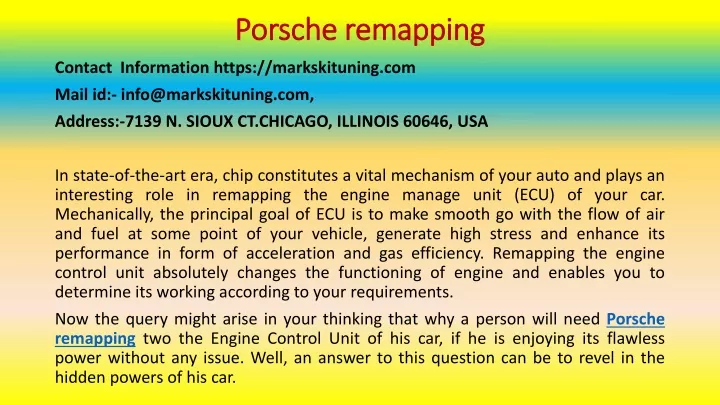 porsche remapping