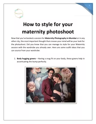 How to style for your maternity photoshoot
