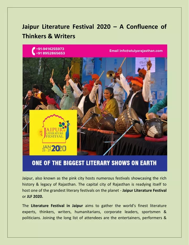 jaipur literature festival 2020 a confluence