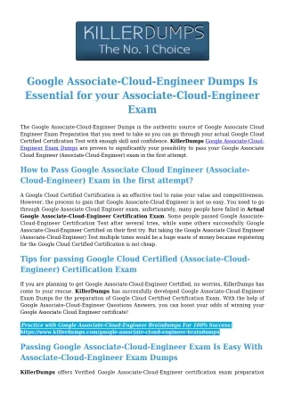 Google Associate-Cloud-Engineer PDF Dumps with Verified Associate-Cloud-Engineer Answers by KillerDumps