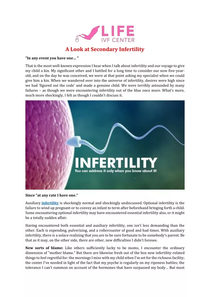 a look at secondary infertility