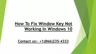 Windows key is not working on Windows 10