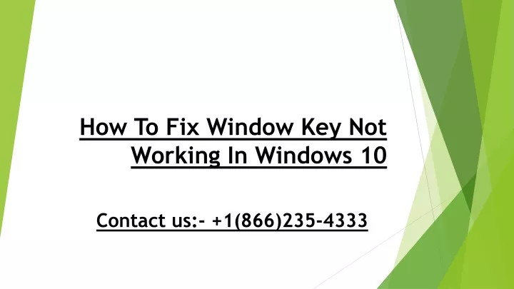 how to fix window key not working in windows 10