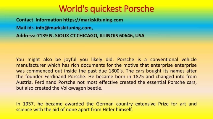 world s quickest porsche