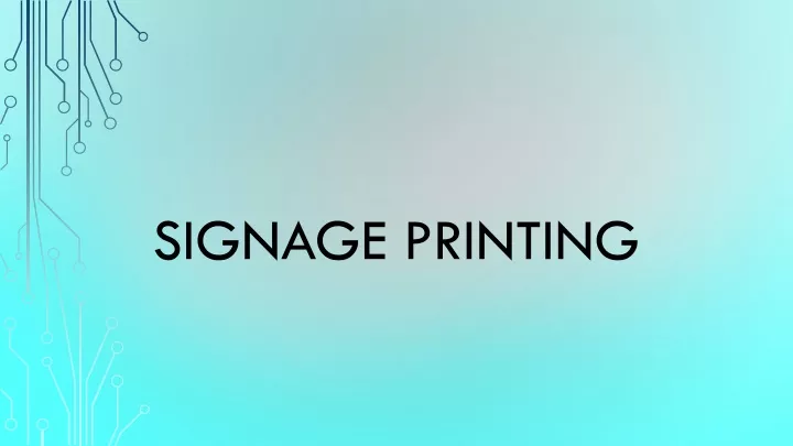 signage printing