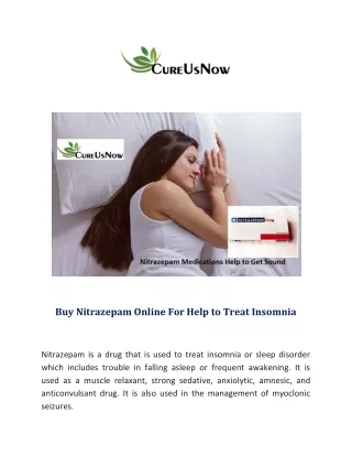 Nitrazepam Help to Cure Sleeping Disorder