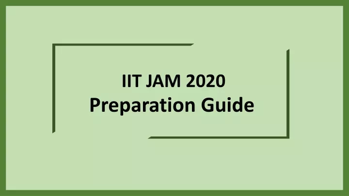 iit jam 2020