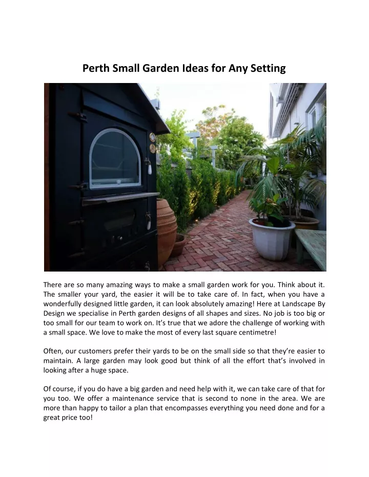 perth small garden ideas for any setting