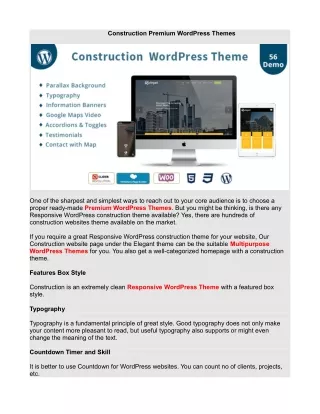 Construction Premium WordPress Themes