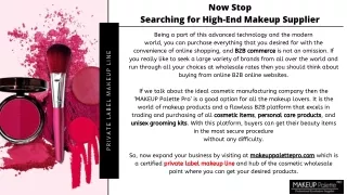 Now Stop Searching for High-End Makeup Supplier