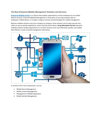 The Best Enterprise Mobility Management Solutions and Services: