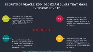 Oracle-1z0-1080 Questions Dumps - Hidden Benefits You Should Know