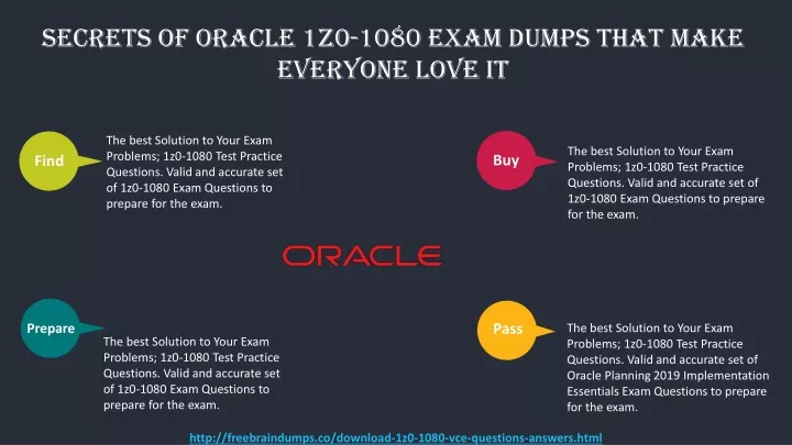 secrets of oracle 1z0 1080 exam dumps that make