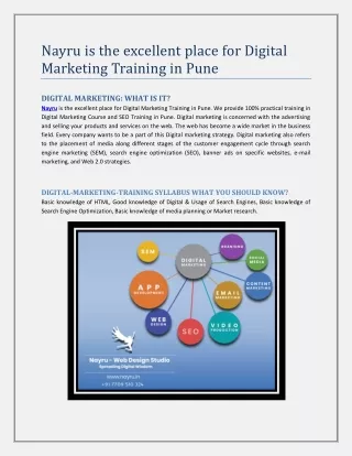 Nayru is an excellent place for Digital Marketing Training in Pune