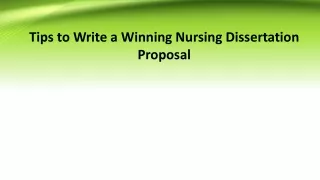 Tips to Write a Winning Nursing Dissertation Proposal
