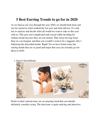 5 Best Earring Trends to go for in 2020