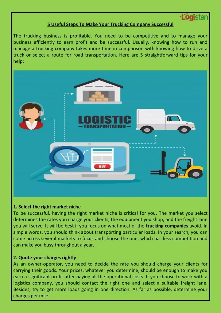 5 useful steps to make your trucking company
