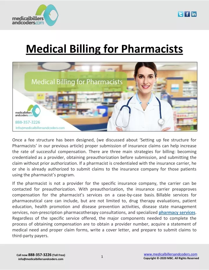 medical billing for pharmacists