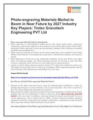 Photo-engraving Materials Market to Boom in Near Future by 2027 Industry Key Players: Trotec Gravotech Engineering PVT L
