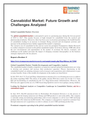 Cannabidiol Market : Future Growth and Challenges Analyzed