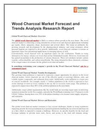 Wood Charcoal Market Forecast and Trends Analysis Research Report