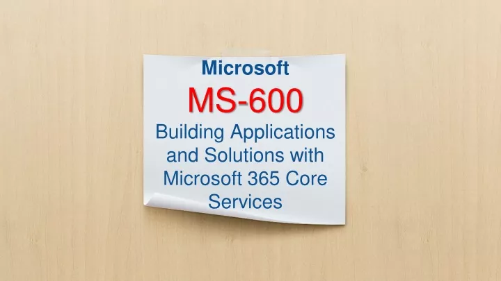 microsoft ms 600 building applications