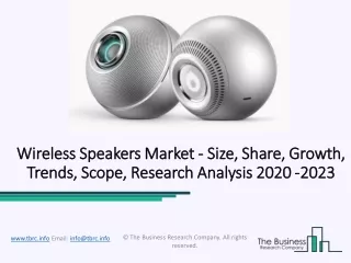 Wireless Speakers Market Global Opportunity Analysis And Industry Forecast 2022