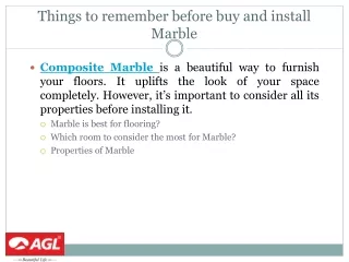 Things to remember before buy and install Marble - AGL Tiles