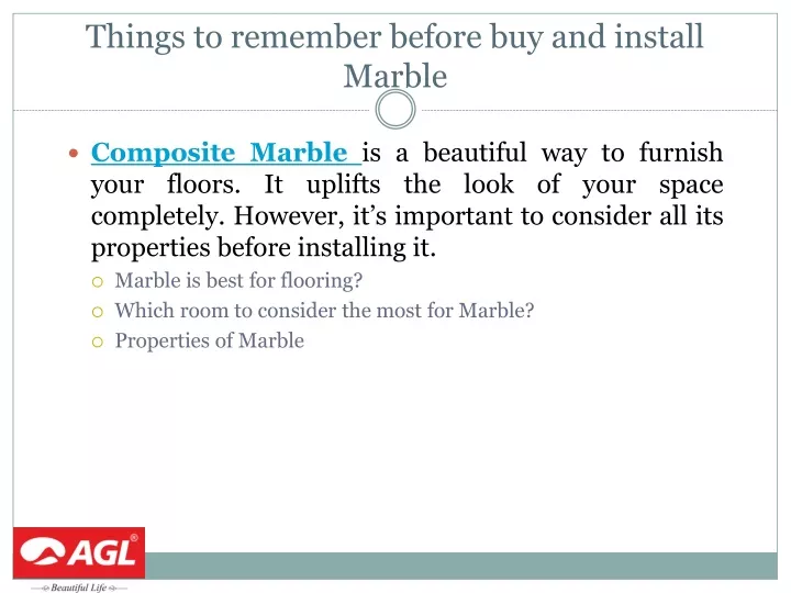 things to remember before buy and install marble