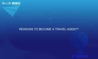 REASONS TO BECOME A TRAVEL AGENT?