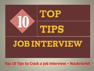 Top 10 Tips to Crack a job Interview – Naukriorbit