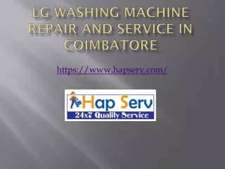 LG Washing Machine Service Centre in Coimbatore |Hapserv