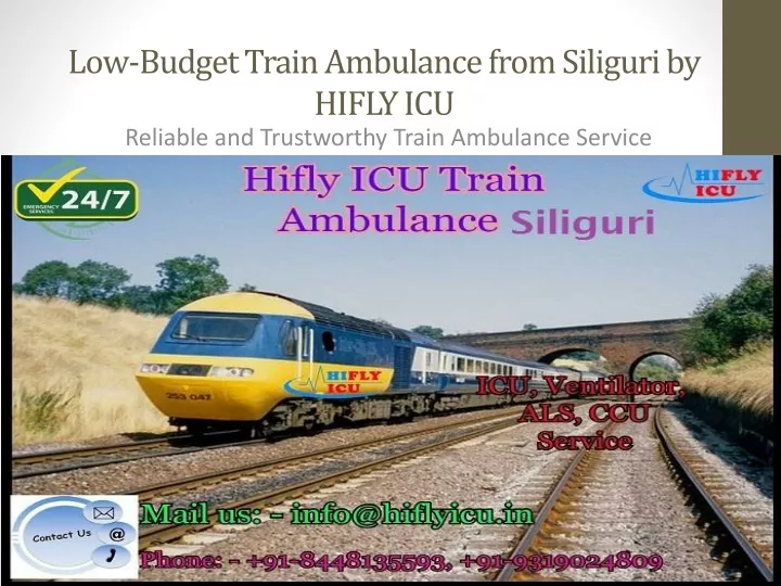 low budget train ambulance from siliguri by hifly icu