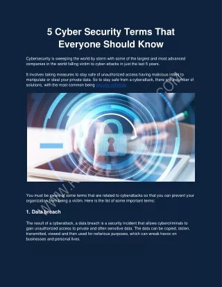 5 Cyber Security Terms That Everyone Should Know