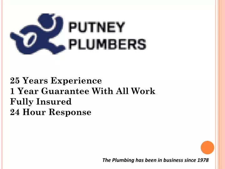 25 years experience 1 year guarantee with