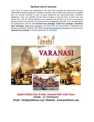 Spiritual visit to Varanasi