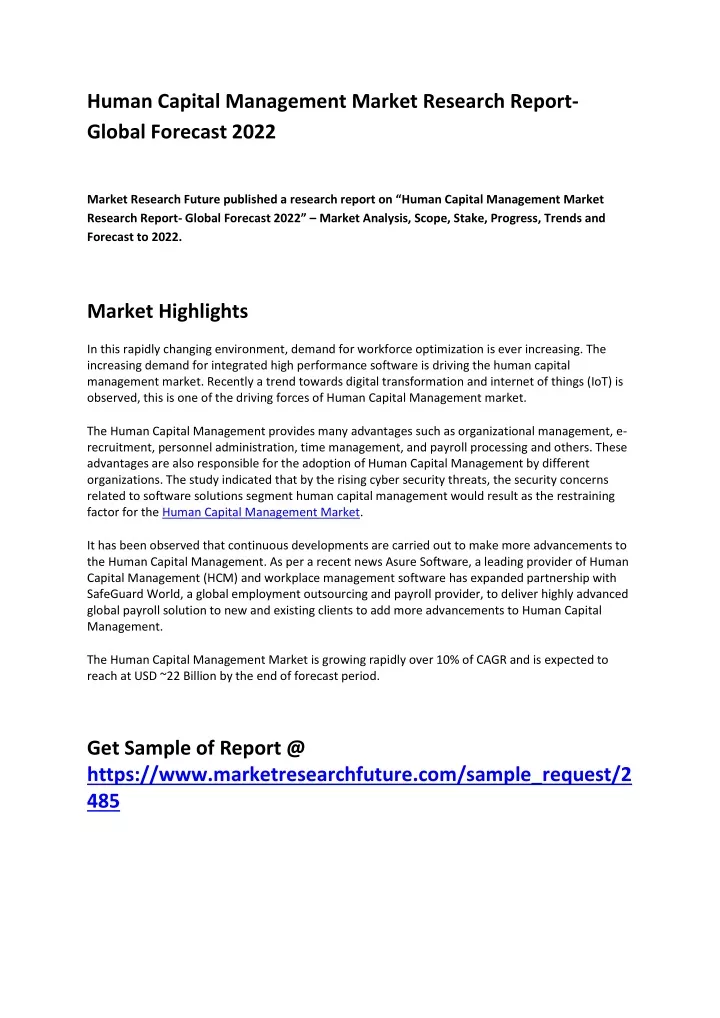 human capital management market research report