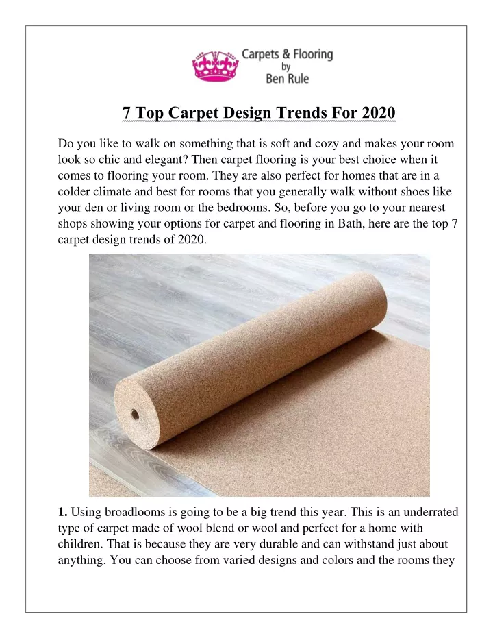 7 top carpet design trends for 2020