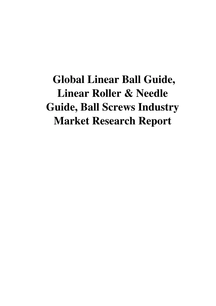 global linear ball guide linear roller needle