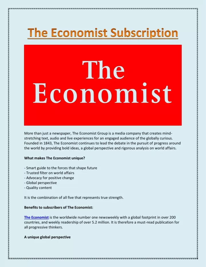 more than just a newspaper the economist group