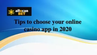 Tips to choose your online casino app in 2020