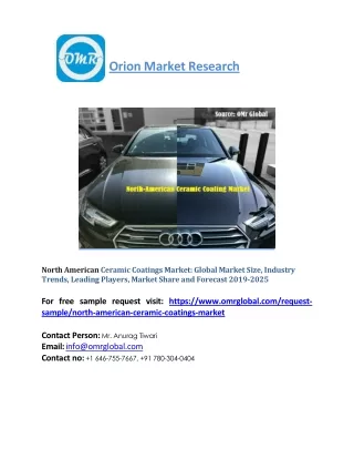 North American Ceramic Coatings Market: Global Industry Growth, Market Size, Share and Forecast 2019-2025