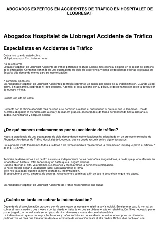 ABOGADOS EXPERTOS EN ACCIDENTES DE TRAFICO EN HOSPITALET DE LLOBREGAT