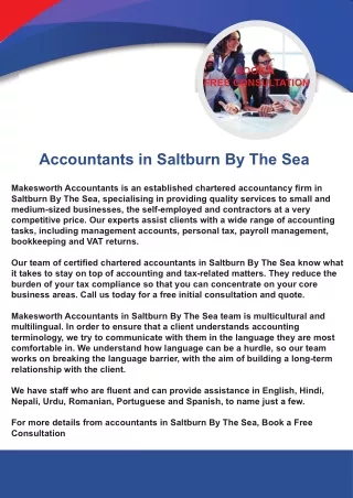Accountants in Saltburn By The Sea